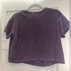 purple lulu cropped tshirt